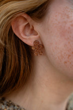 Load image into Gallery viewer, Gingerbread Man Studs - Brown Glitter