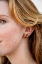 Load image into Gallery viewer, Noelle Bow Studs - Red Tinsel