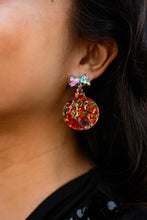 Load image into Gallery viewer, Vintage Ornament Earrings - Red Tinsel