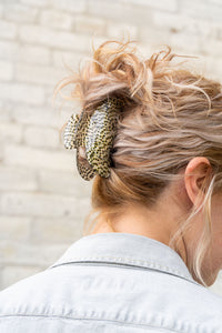 Candace Hair Claw - Black Shimmer Checker