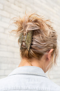 Candace Hair Claw - Black Shimmer Checker