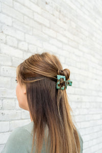 Carly Hair Claw - Patina Green