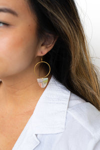 Iris Earrings Large - Iridescent Neon