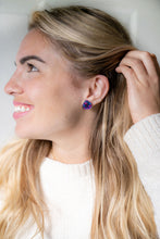 Load image into Gallery viewer, Gemma Studs - Purple Sparkle
