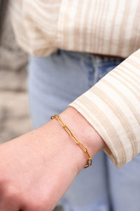 Luxe Gold Paper Clip Bracelet