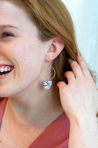Iris Earrings Large - Marble Confetti