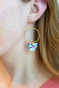Iris Earrings Large - Marble Confetti