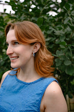 Load image into Gallery viewer, Flora Mini Hoops - Greek Goddess Blue