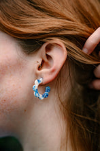 Load image into Gallery viewer, Flora Mini Hoops - Greek Goddess Blue