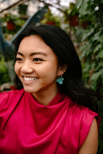 Load image into Gallery viewer, Magnolia Hoops - Aqua