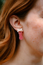 Load image into Gallery viewer, Bow Bunny Earrings - Pink Glitter
