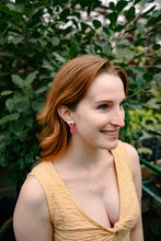 Load image into Gallery viewer, Bow Bunny Earrings - Pink Glitter