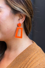 Load image into Gallery viewer, Avery Earrings - Orange Glitter
