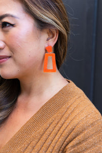 Avery Earrings - Orange Glitter