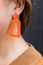 Load image into Gallery viewer, Avery Earrings - Orange Glitter
