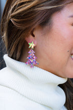 Load image into Gallery viewer, Christmas Tree Earrings - Light Pink Sparkle
