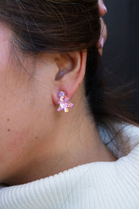 Christmas Tree Studs - Light Pink Sparkle