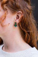Load image into Gallery viewer, Christmas Tree Studs - Green Tinsel