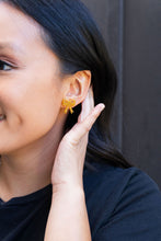 Load image into Gallery viewer, Bow Studs - Yellow Gold Glitter
