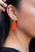 Load image into Gallery viewer, Mia Mini Earrings - Orange Glitter
