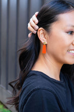 Load image into Gallery viewer, Mia Mini Earrings - Orange Glitter
