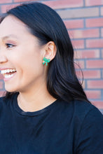 Load image into Gallery viewer, Bow Studs - Green Glitter
