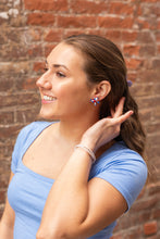 Load image into Gallery viewer, Bow Studs - Red, White &amp; Blue
