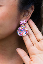 Load image into Gallery viewer, Christmas Ornament Earrings - Light Pink Sparkle
