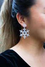 Load image into Gallery viewer, Snowflake Earrings - Silver Glitter
