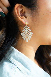 Petite Palm Earrings - Seashell