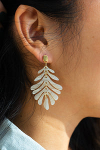 Petite Palm Earrings - Seashell