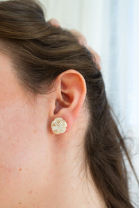 Sand Dollar Studs - Ivory