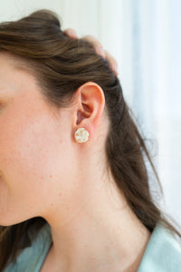 Sand Dollar Studs - Ivory