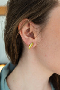 Leaf Studs - Fern Green