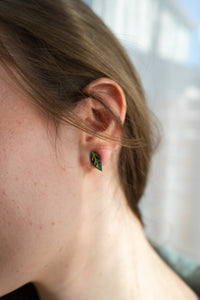 Leaf Studs - Dark Green