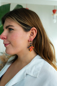 Petite Palm Earrings - Bird of Paradise