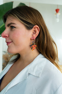 Petite Palm Earrings - Bird of Paradise