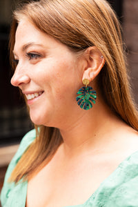 Leilani Earrings - Dark Green