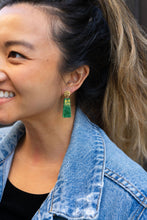 Load image into Gallery viewer, Mia Mini Earrings - Green Glitter
