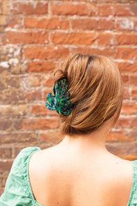 Monstera Leaf Hair Claw - Dark Green