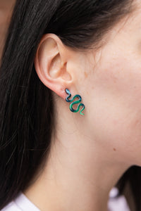 Snake Studs - Dark Green