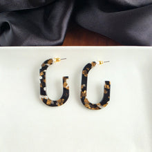 Load image into Gallery viewer, Jenna Hoops - Black &amp; Bronze
