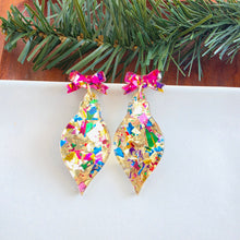 Load image into Gallery viewer, Vintage Ornament Earrings - Gold Tinsel