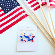Load image into Gallery viewer, Mini Star Hoops - Red, White &amp; Blue