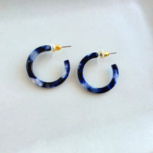 Load image into Gallery viewer, Cam Mini Hoops - Midnight Marble