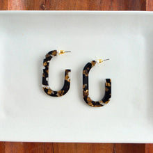 Load image into Gallery viewer, Jenna Hoops - Black &amp; Bronze