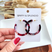 Load image into Gallery viewer, Camy Hoops - Burgundy
