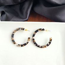 Load image into Gallery viewer, Camy Hoops - Black &amp; Bronze