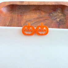 Load image into Gallery viewer, Jack O' Lantern Pumpkin Studs - Orange Glitter