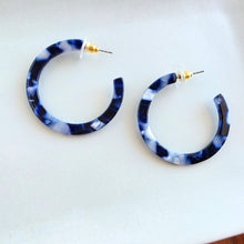 Load image into Gallery viewer, Camy Hoops - Midnight Marble